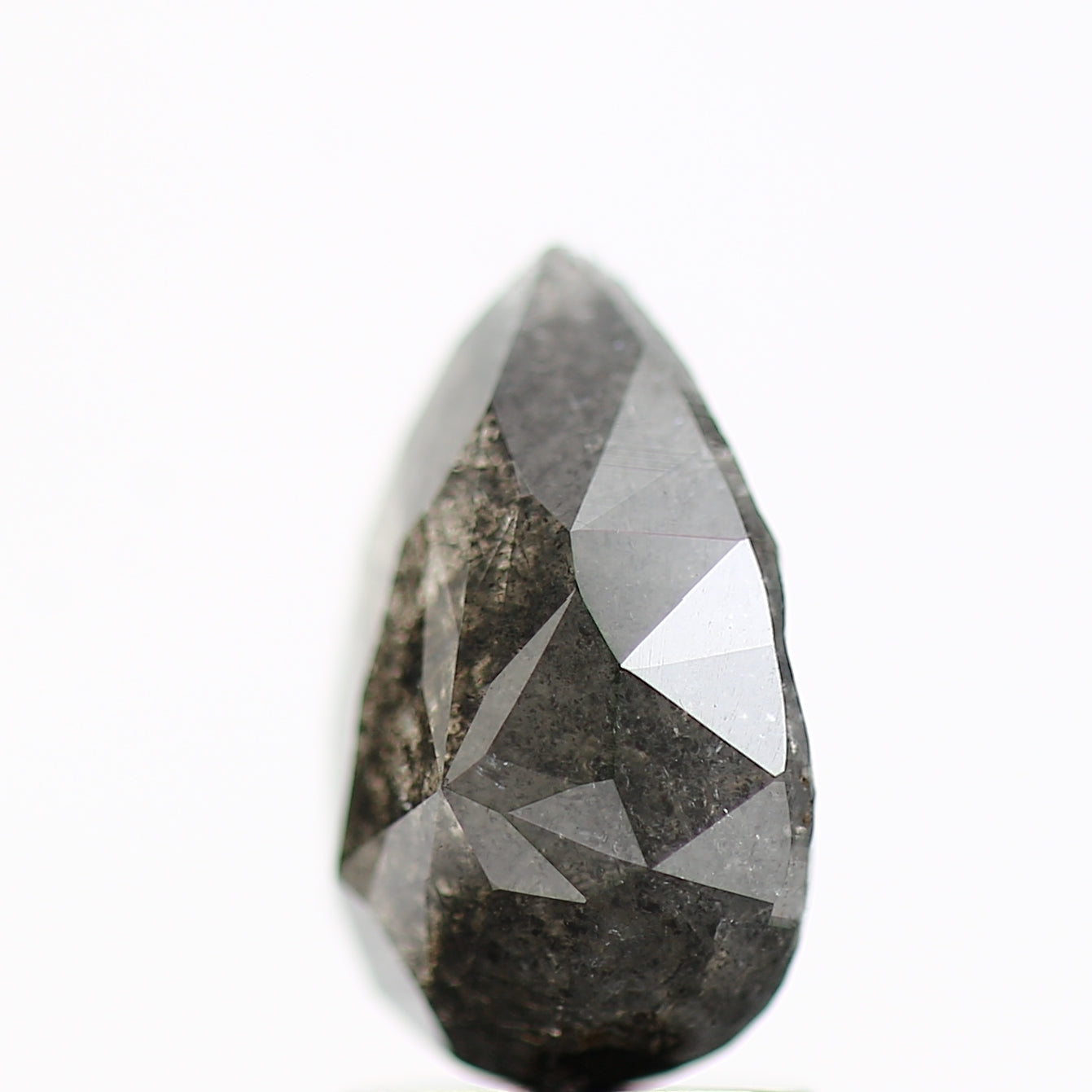 1.82 Carat Natural Gray Pear Rose Cut Diamond For Ring