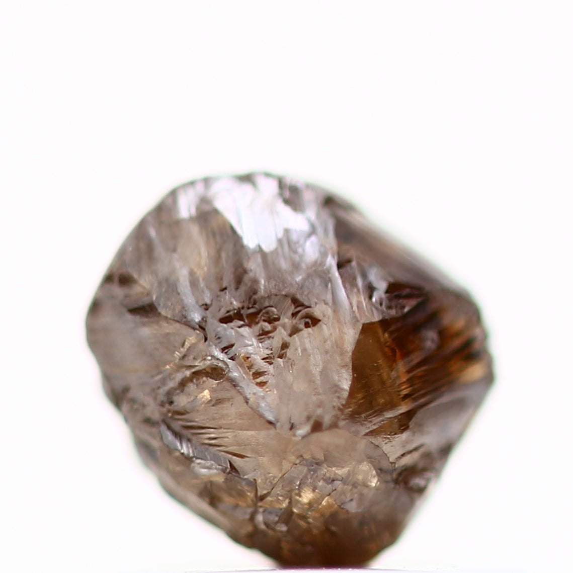 0.96 Carat Natural Fancy Cognac Brown Crystal Rough Diamond 5.20 MM - Blackdiamond