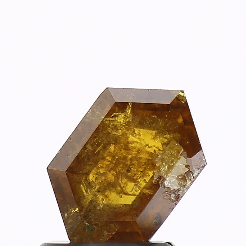 1.19 Carat Fancy Yellow Hexagon Salt and Pepper Diamond 7.9 MM