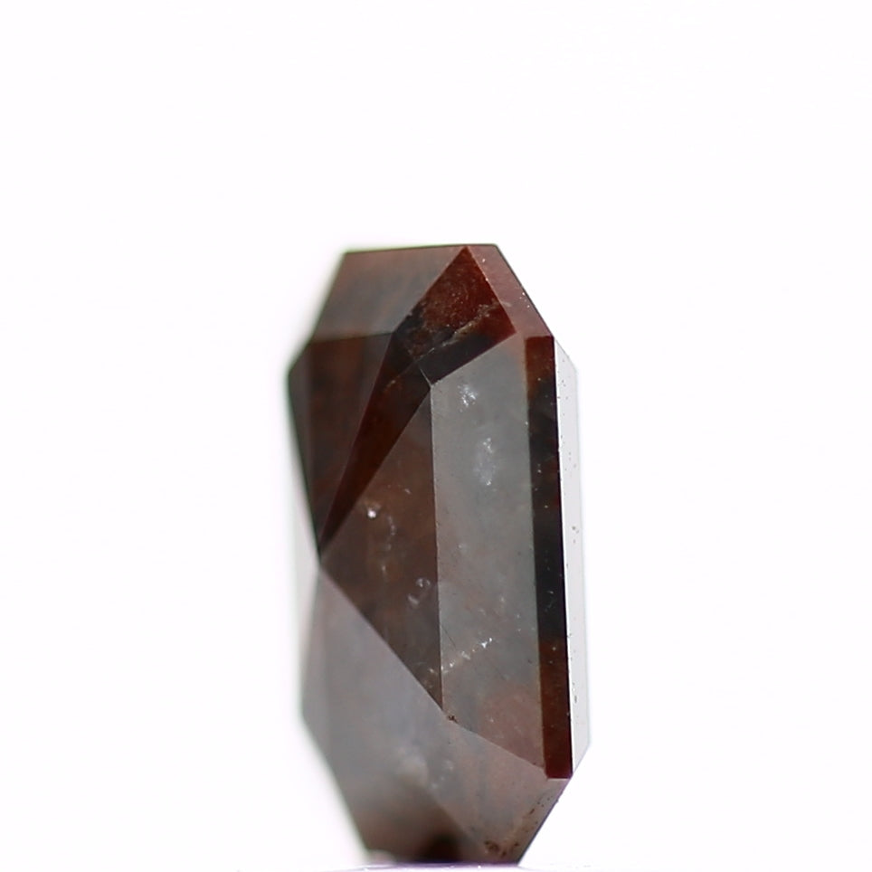 0.78 Carat 6.7 MM Natural Red Gray Emerald Loose Rustic Diamond - Blackdiamond
