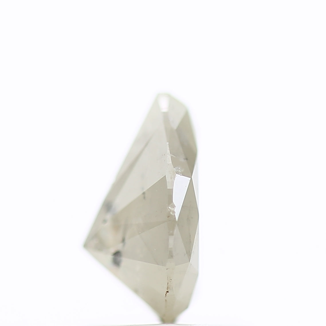 1.11 Carat Natural Grey Milky Pear Salt Pepper Diamond 7.72 MM