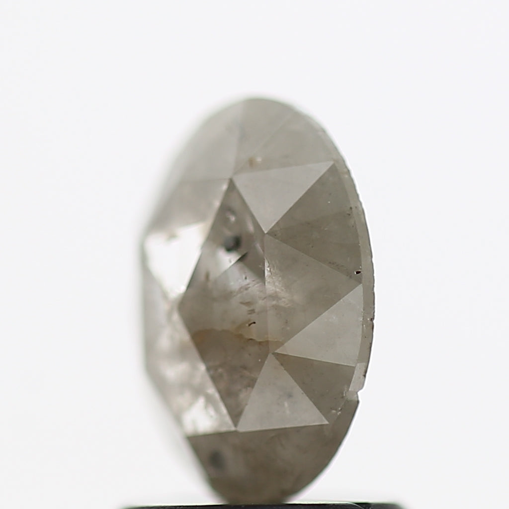 0.84 Carat Oval Gray Rose Cut Salt And Pepper Diamond 7.9 MM