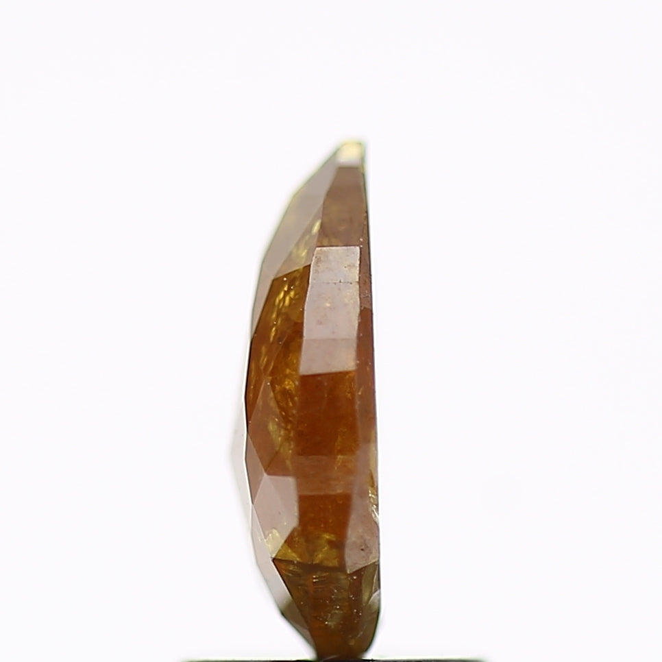 1.50 Carat Pear Salt and Pepper Diamond Yellowish Orange 9.2 MM