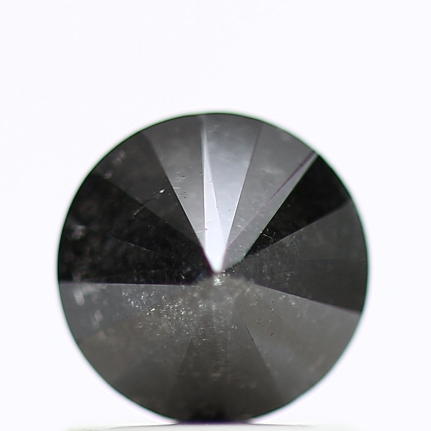 1 Carat Natural Black Round Cut Salt and Pepper Diamond 5.90 MM