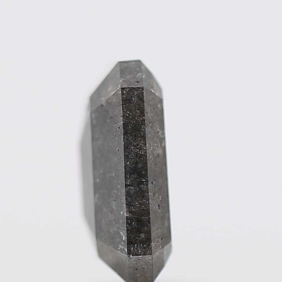 1.96 Carat 8.20 MM Fancy Gray Emerald Cut Salt and Pepper Diamond - Blackdiamond