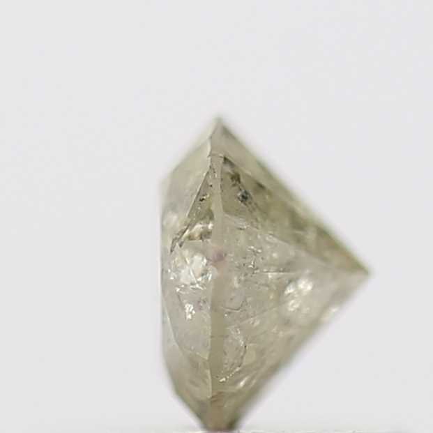 0.41 Carat Gray Yellow Loose Round Cut Salt and Pepper Diamond 4.6 MM - Blackdiamond