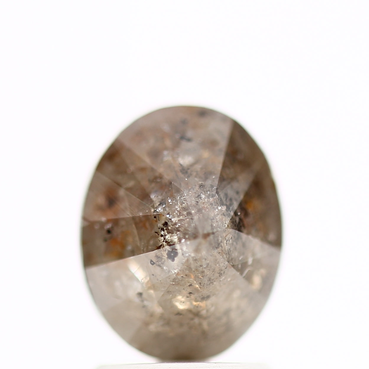 Design Natural Peach Red 2 ct Oval Diamond Ring 8.41 MM