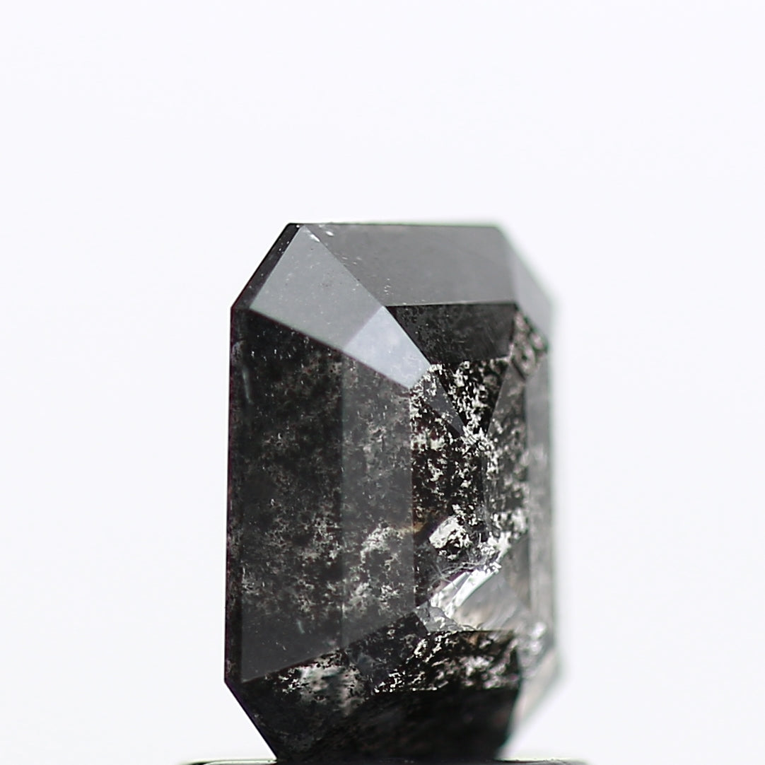 1.18 Carat 7.20 MM Galaxy Black Emerald Salt and Pepper Diamond