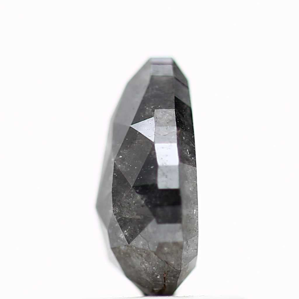 1.22 Carat Natural Pear Rose Cut Salt and Pepper Diamond 7.79 MM