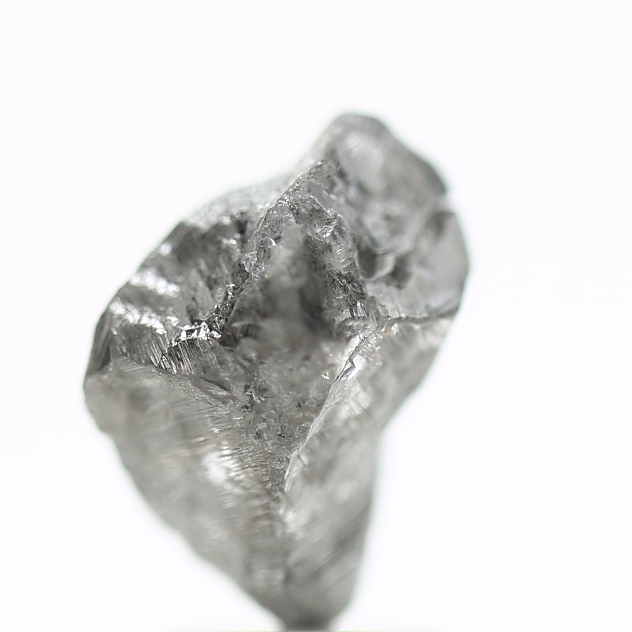 3.41 Carat Natural Crystal Uncut Gray Rough Diamond