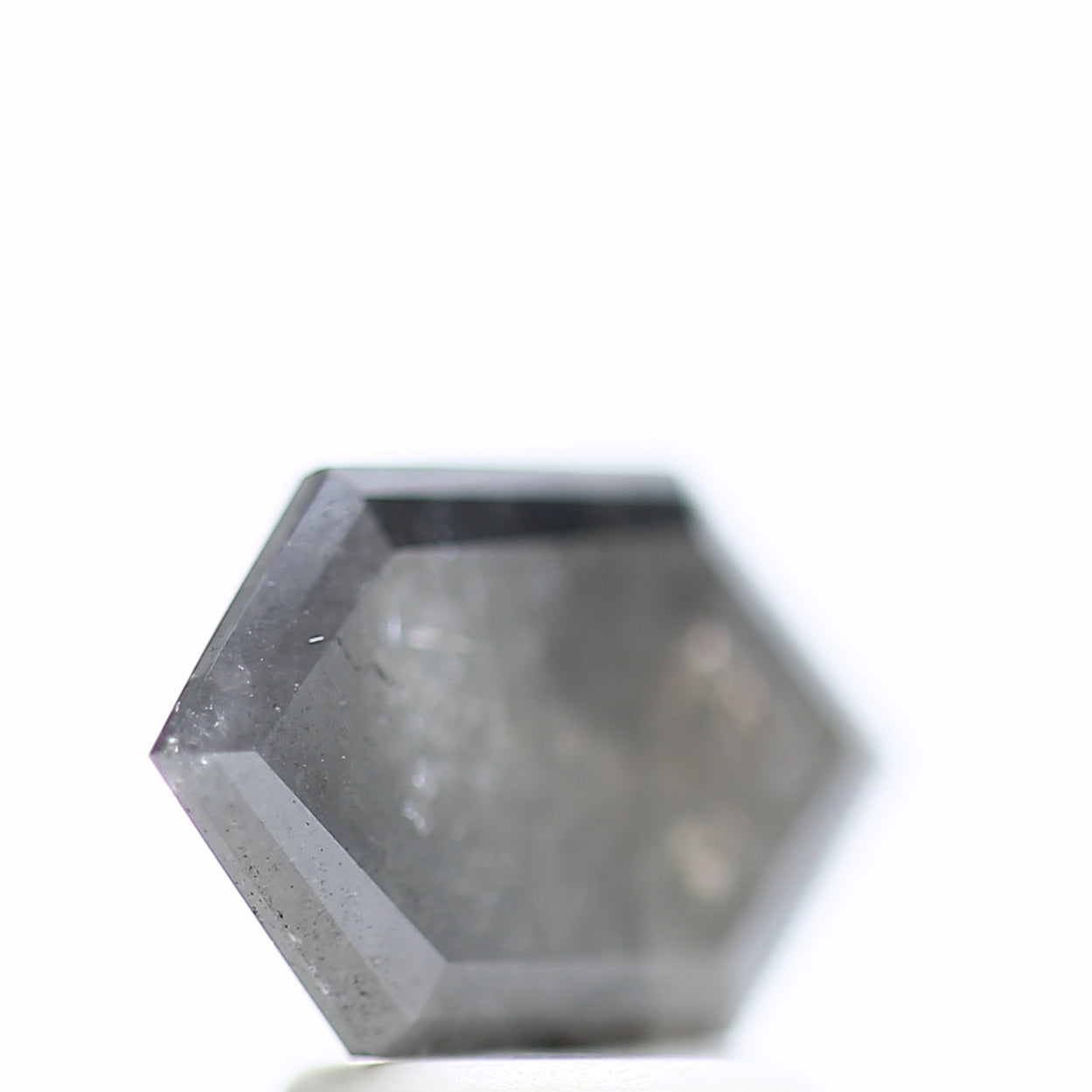 1.58 Carat Natural Hexagon Gray Salt Pepper Diamond 11.19 MM