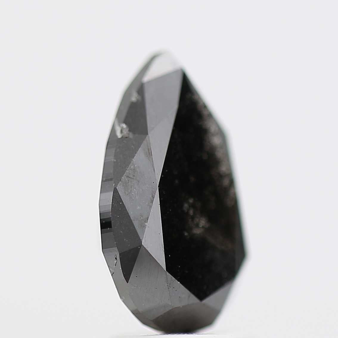 2.81 Carat Natural Pear Black Diamond For Engagement Ring