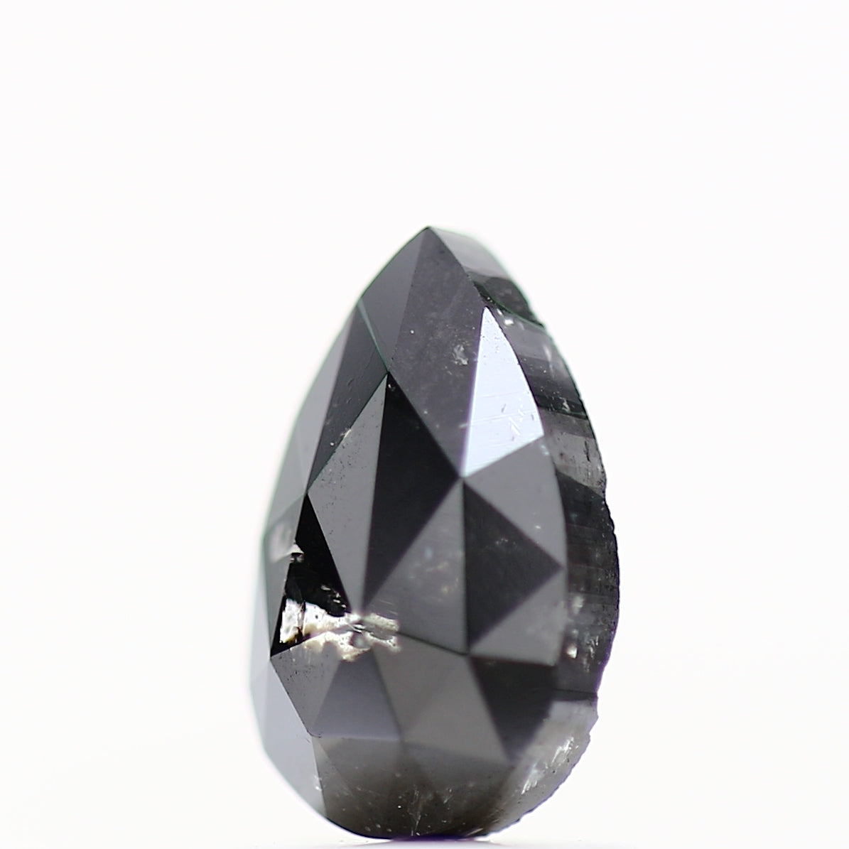 1.08 Carat Black Rose Cut Diamond For Pear Engagement Ring