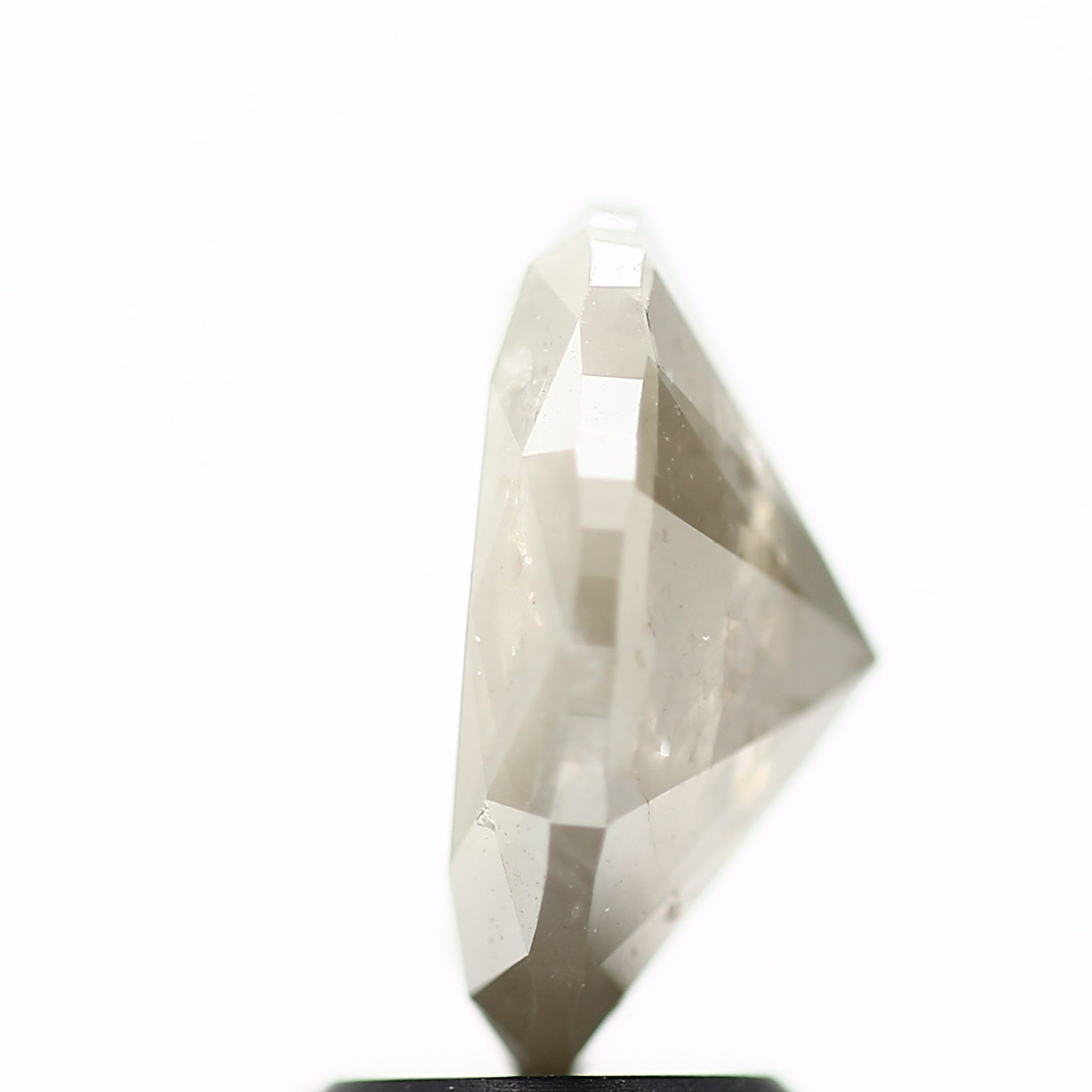 2.78 Carat Natural Milky Gray Oval Salt Pepper Diamond 10.50 MM