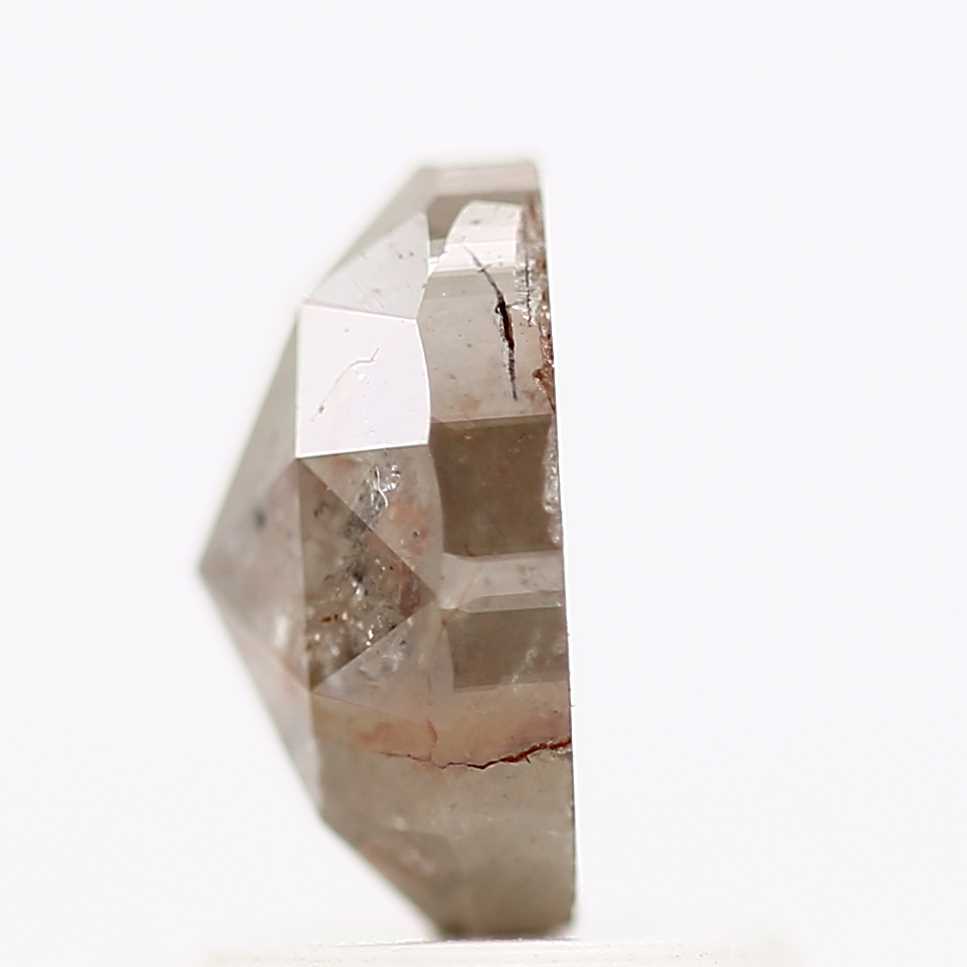 Natural Gray Rose Cut 1.2 Ct Oval Diamond 7.55 MM