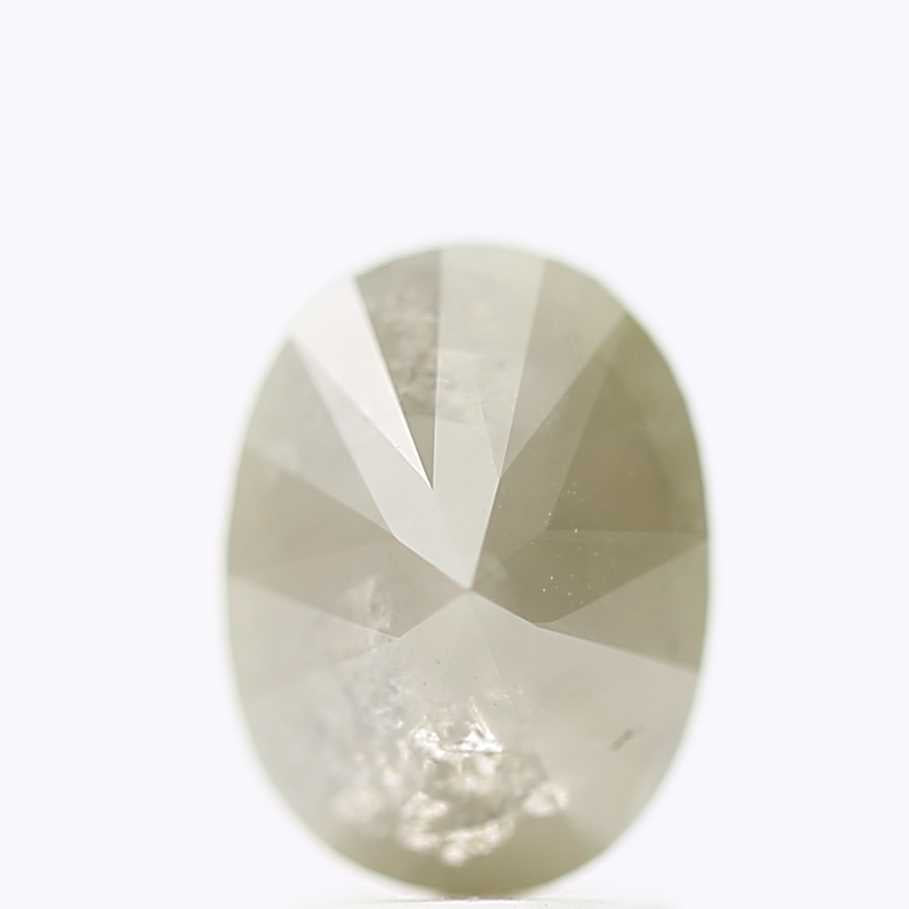 2.73 Carat Gray Oval Cut Rustic Natural Diamond 9.6 MM
