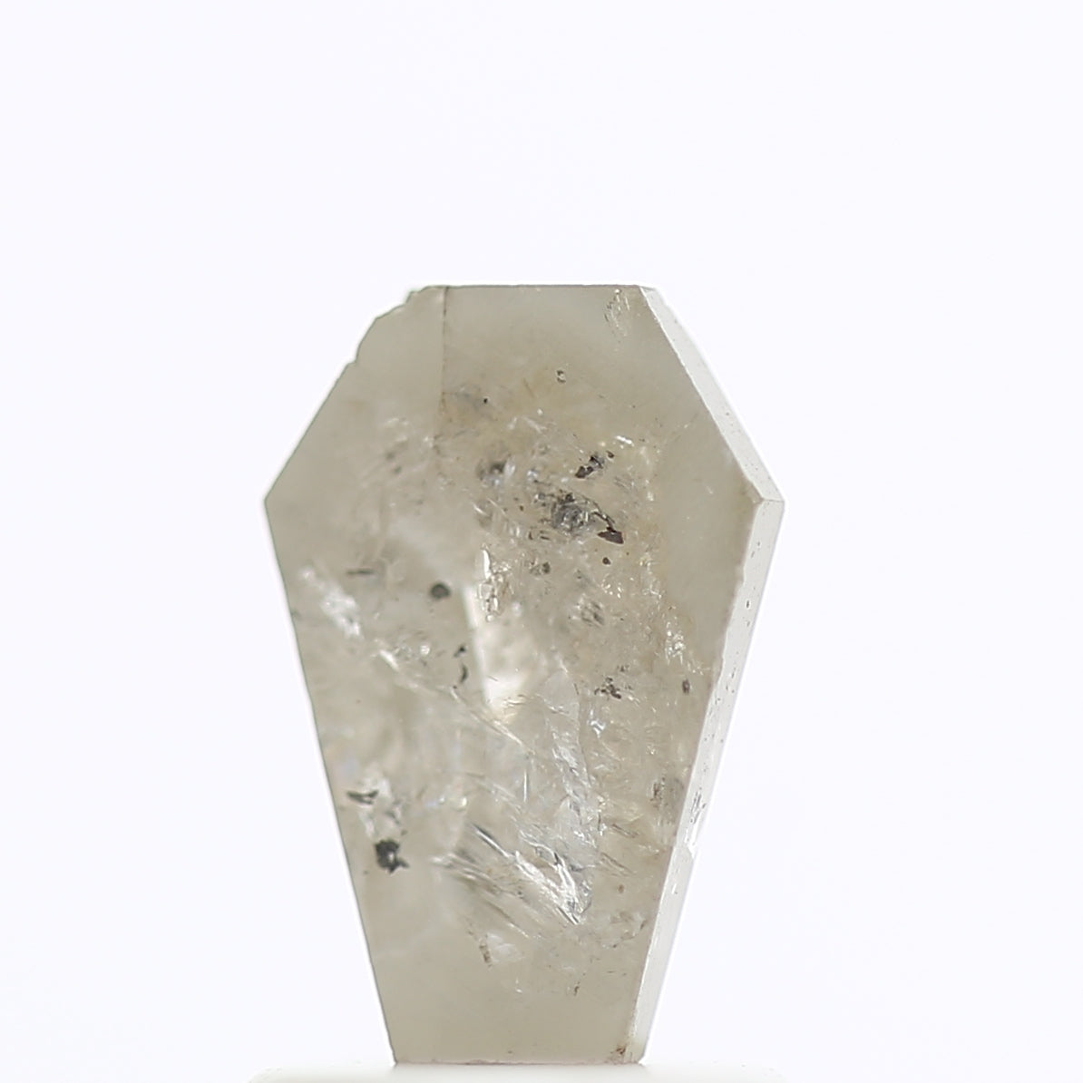 1.09 Carat Grey Coffin Cut Salt & Pepper Diamond 8.41 MM