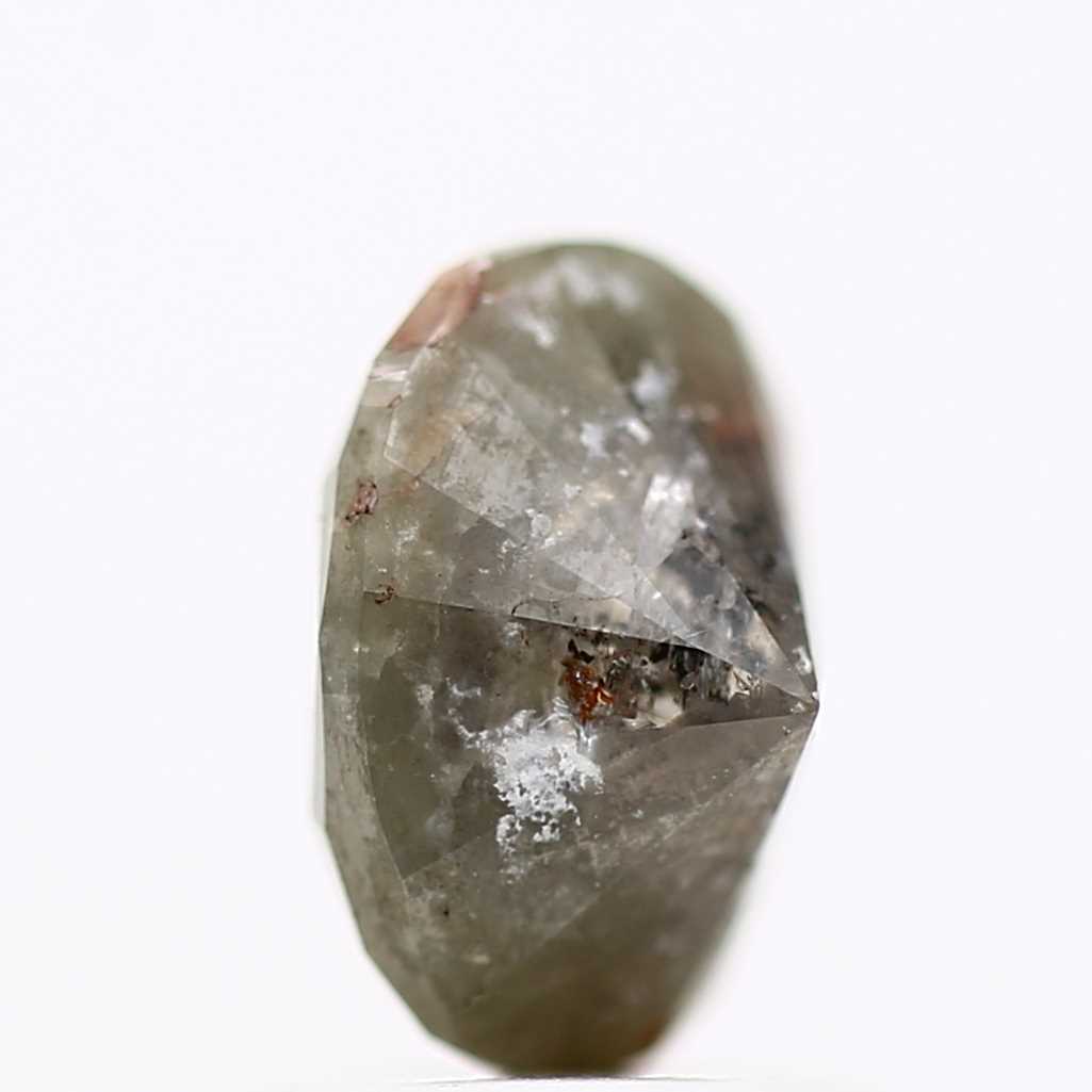 1.38 Carat Gray Oval Shaped Salt n Pepper Diamond 7.40 MM