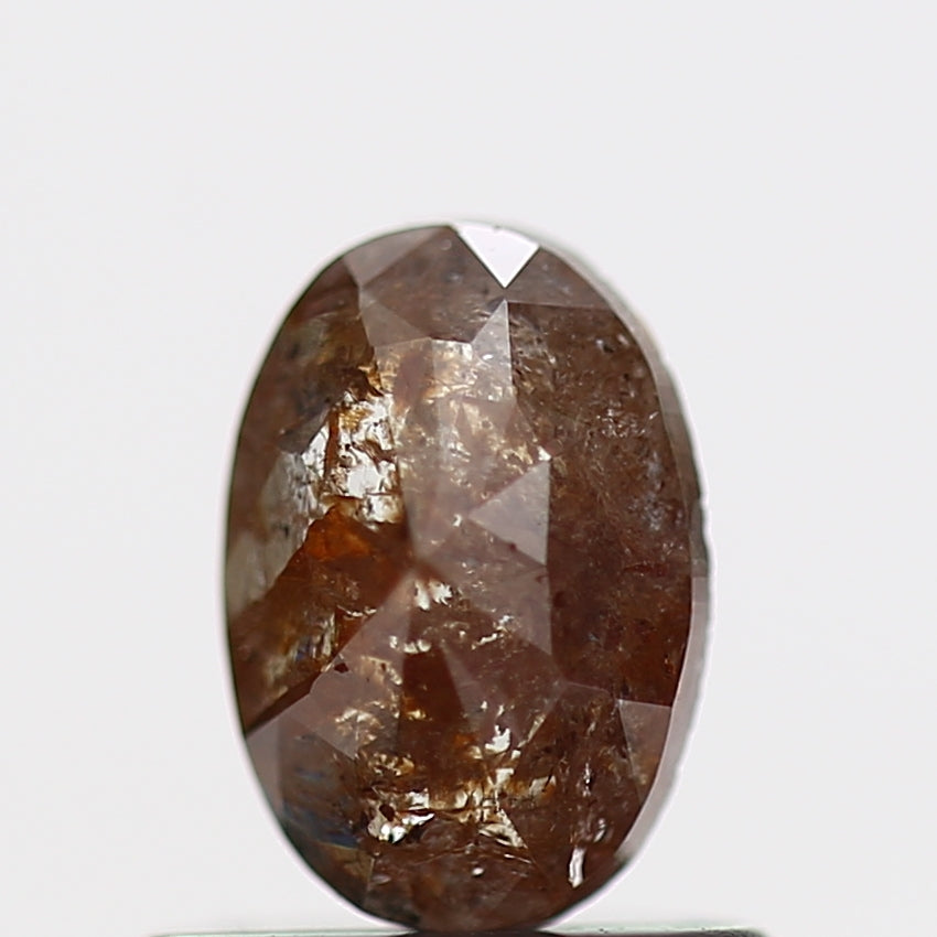 0.52 Carat Red Oval Salt and Pepper Natural Diamond 6.2 MM