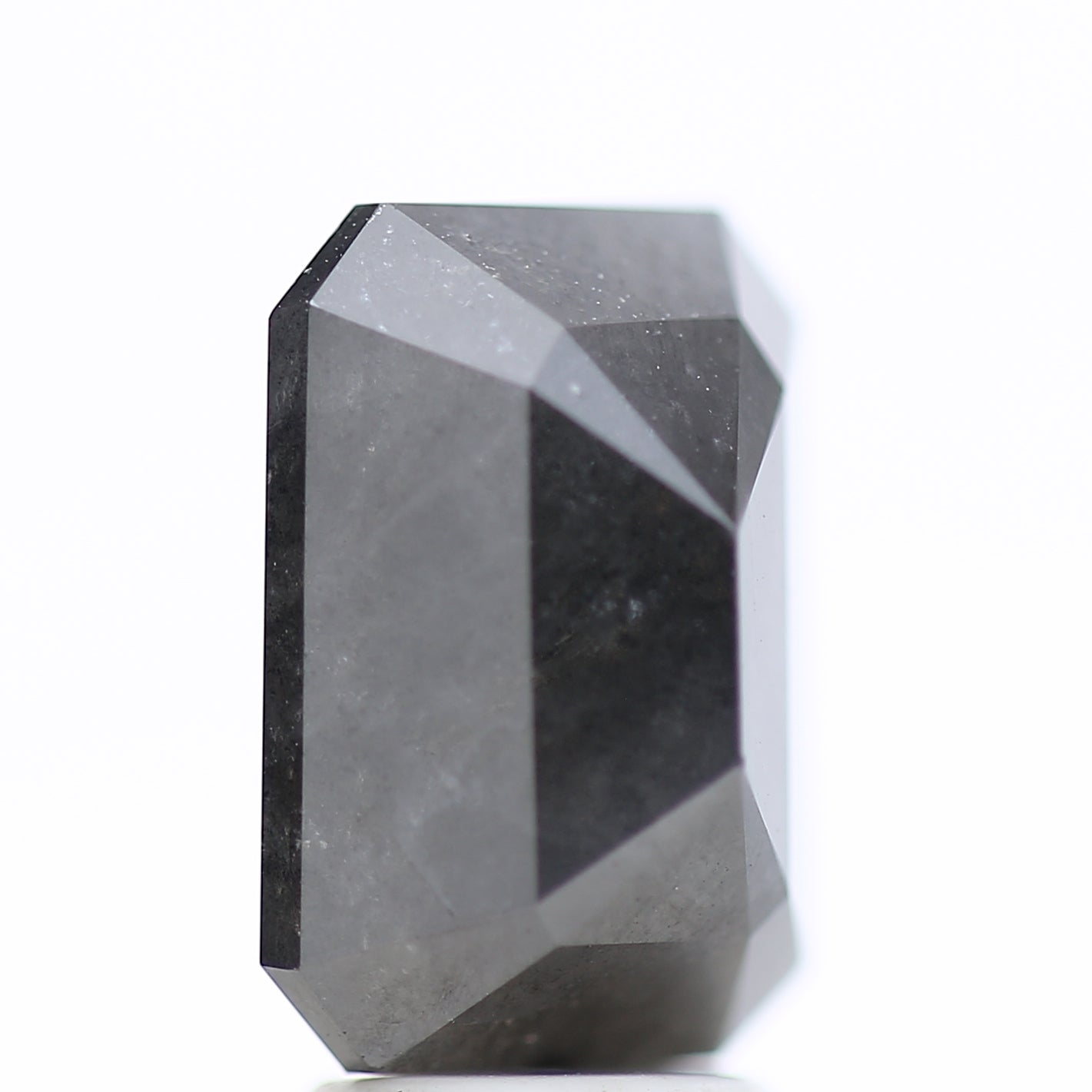 4.45 Carat Natural Fancy Gray Emerald Salt and Pepper Diamond 10.70 MM