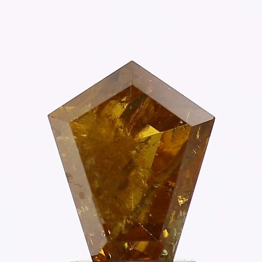 1.53 Carat Natural Fancy Yellow Kite Salt and Pepper Diamond 8.4 MM