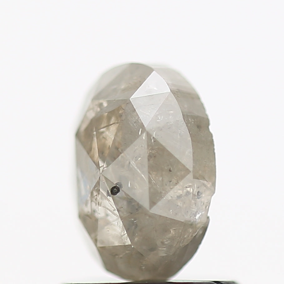 0.87 Carat Oval Cut Natural Grey Salt and Pepper Diamond 6.80 MM