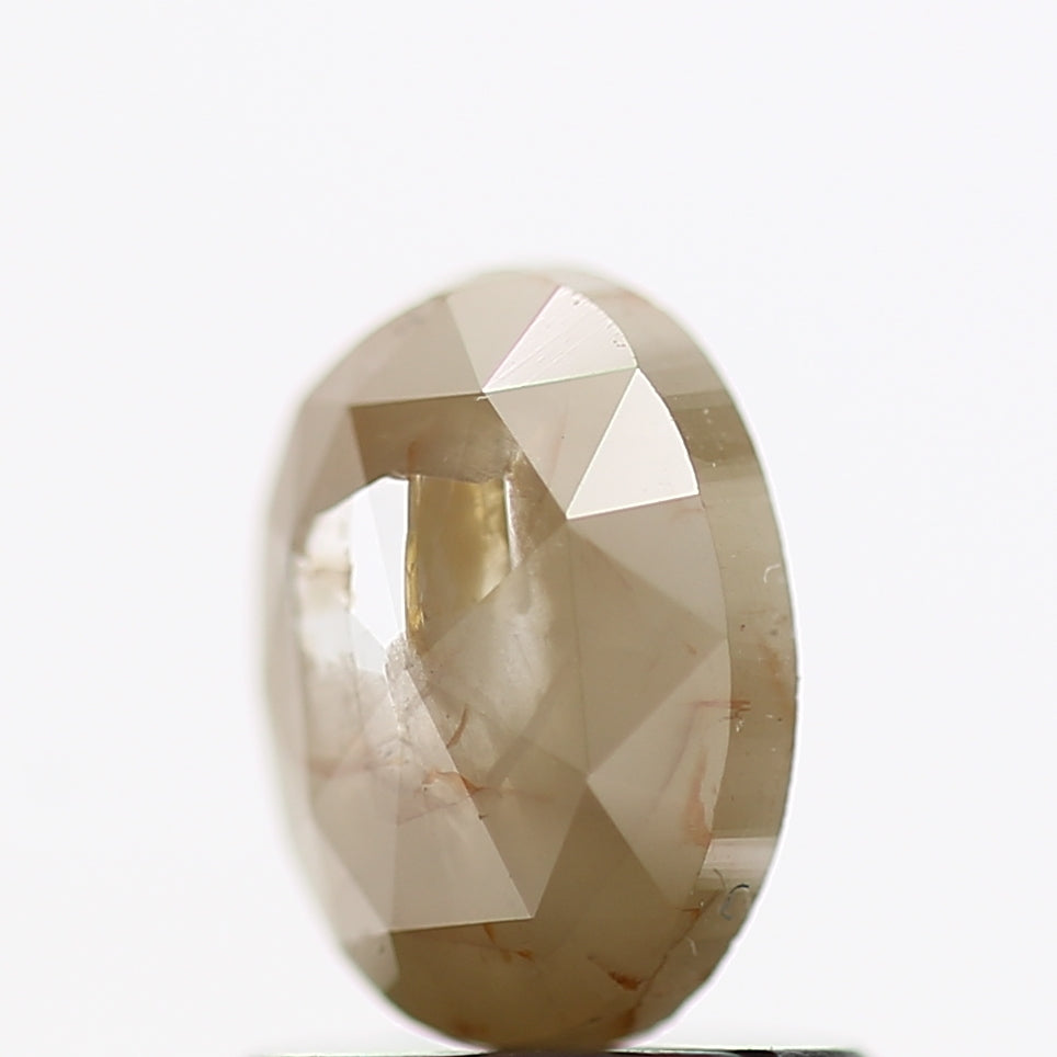 0.86 Carat Rose Cut Oval Yellow Natural Loose Diamond 7 MM