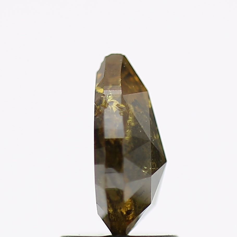 1.29 Carat Natural Pear Salt and Pepper Diamond Fancy Deep Yellow 8.5 MM