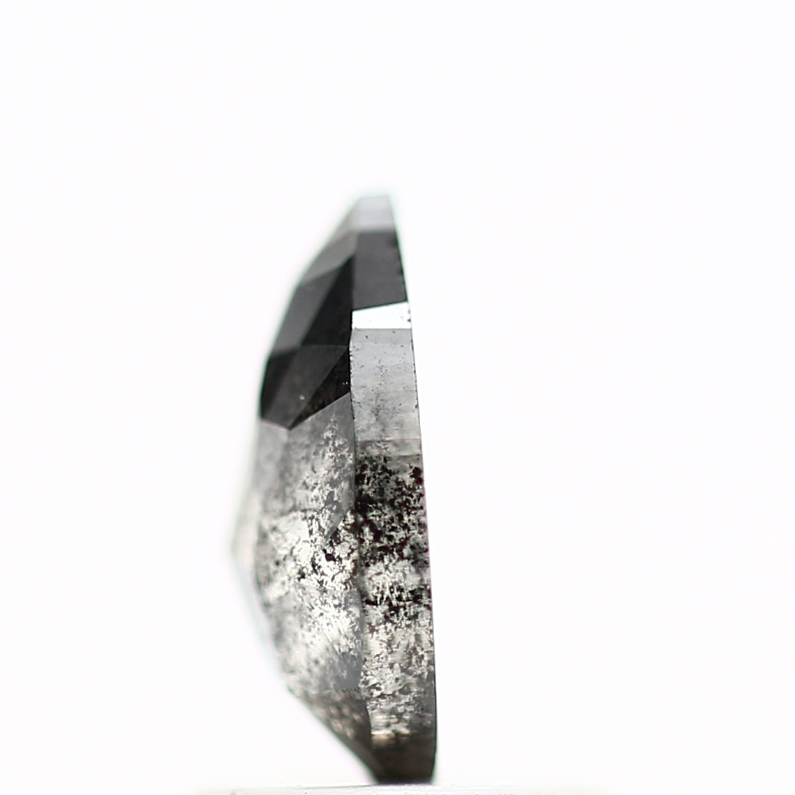 1.12 Carat Natural Diamond Gray Rose Cut Salt and Pepper Pear Diamond 7.98 MM