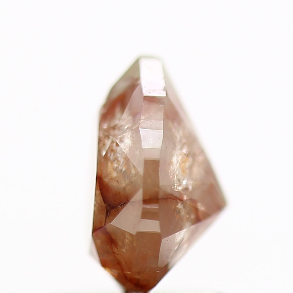 1.19 Carat Fancy Orange Rustic Pear Diamond 7.42 MM