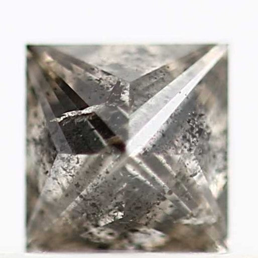 0.45 Carat 4 MM Natural Brown Princess Cut Salt and Pepper Diamond - Blackdiamond