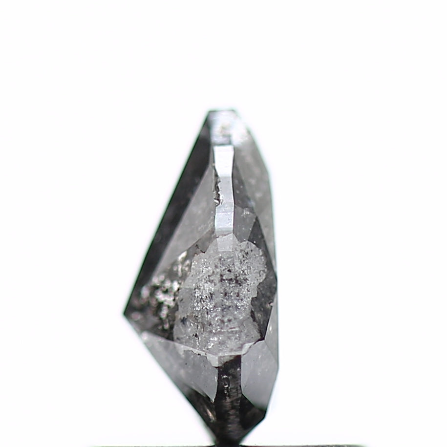 0.60 Carat Fancy Black Pear Salt and Pepper Diamond 6.63 MM
