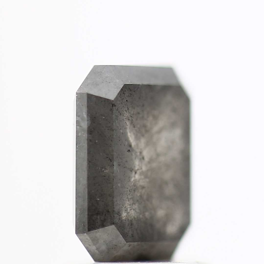 1.67 Carat 7.63 MM Fancy Gray Emerald Cut Salt and Pepper Diamond - Blackdiamond