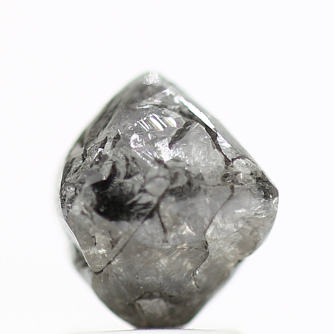 2.36 Carat Octahedron Diamond Rough Natural Raw Black Diamond 7.40 MM - Blackdiamond