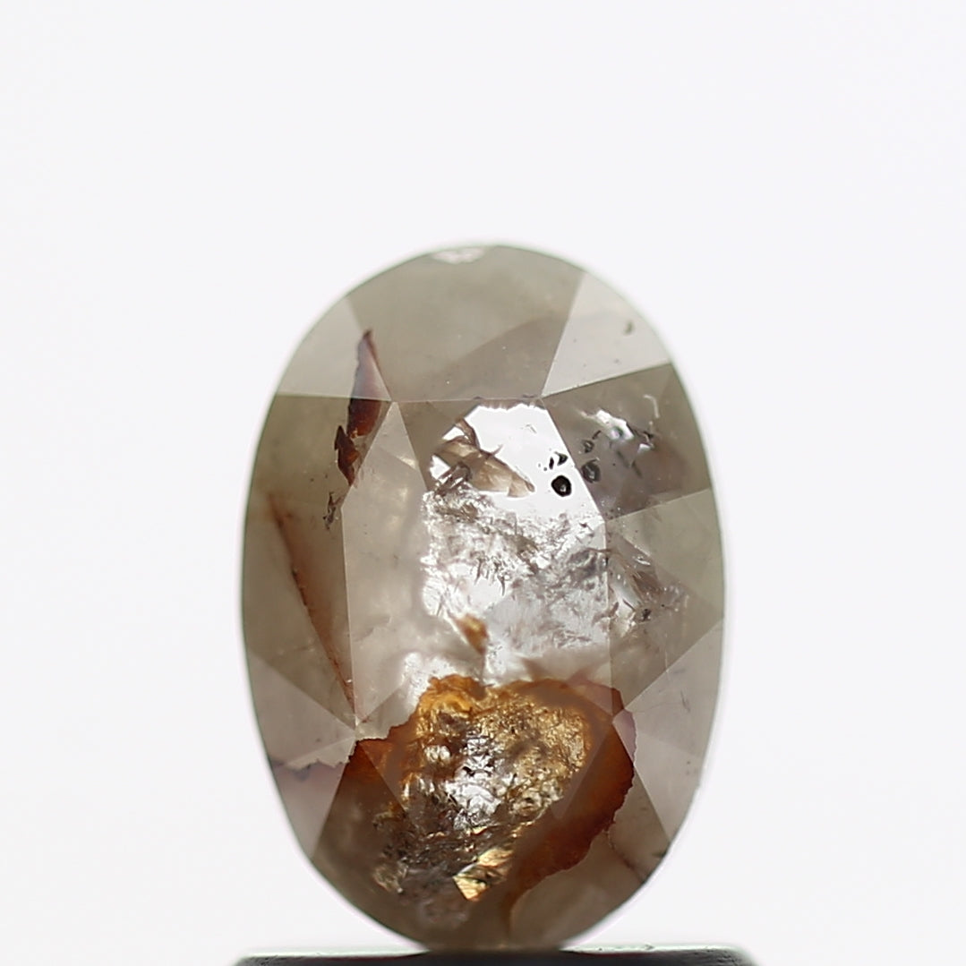 0.78 Carat Oval Cut Natural Salt Pepper Stone 7.10 MM