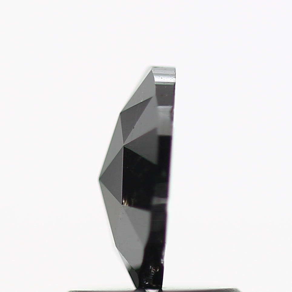 0.70 Carat Black Oval Rose Cut Natural Diamond 7.10 MM