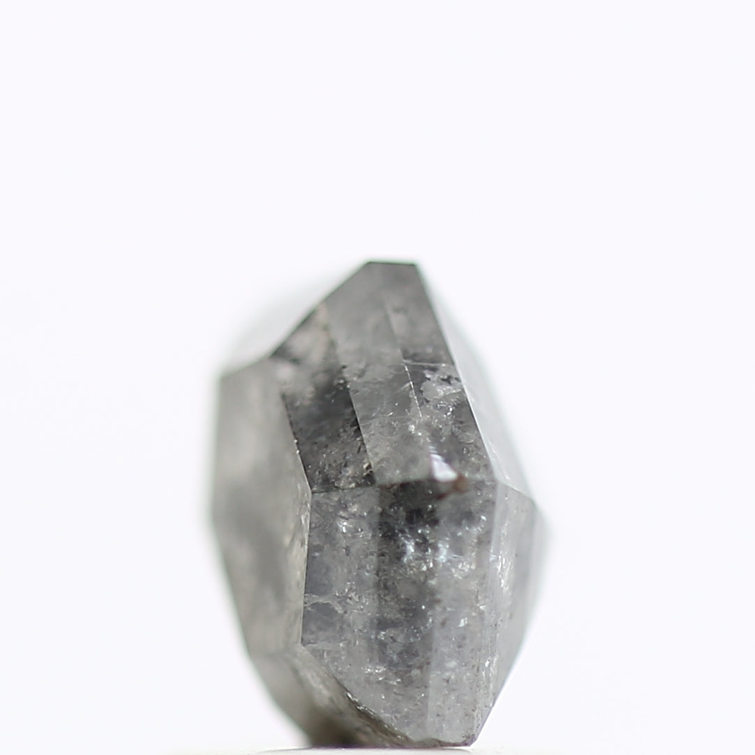 1.54 Carat Grey Hexagon Salt and Pepper Diamond 8.41 MM