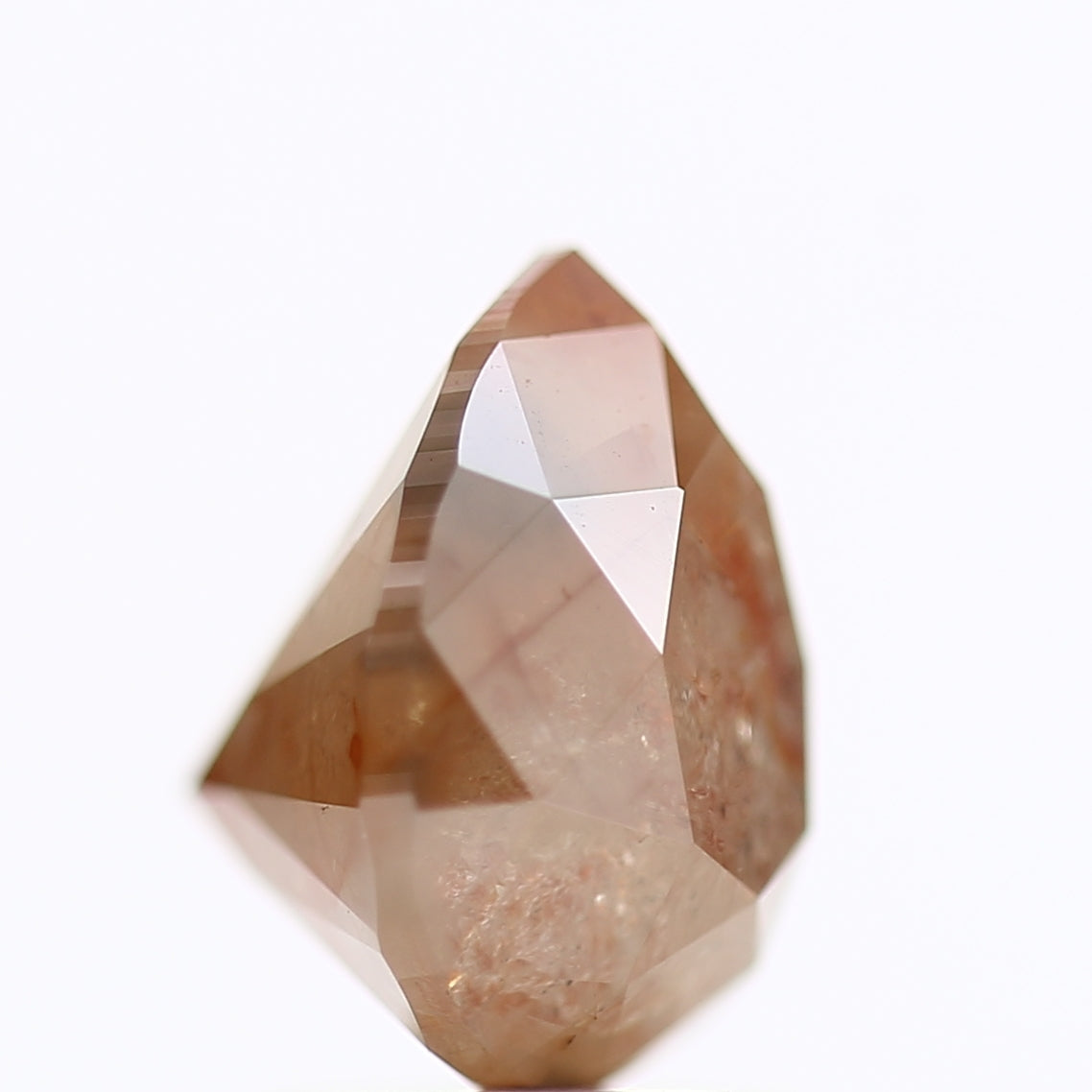 2.12 Carat Pear Cut Orange Salt And pepper Diamond 8.38 MM