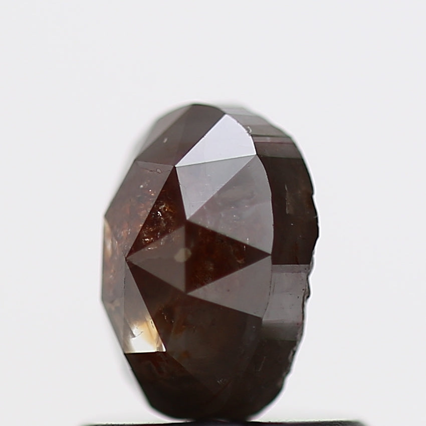 0.80 Carat Natural Red Oval Salt and Pepper Diamond 6.1 MM