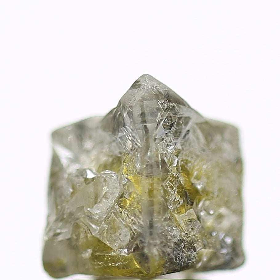 3.54 Carat Natural Yellow Green Raw Rough Cube Diamond 6.5 MM