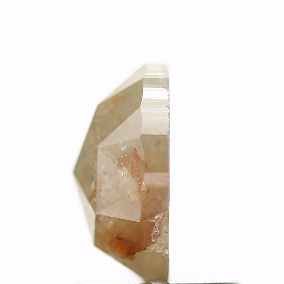 1.04 Carat Natural Rose Cut Rustic Oval Yellow Diamond 7.2 MM