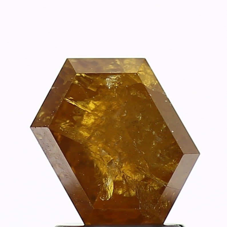 1.65 Carat Fancy Yellow Hexagon Salt and Pepper Diamond 8.1 MM