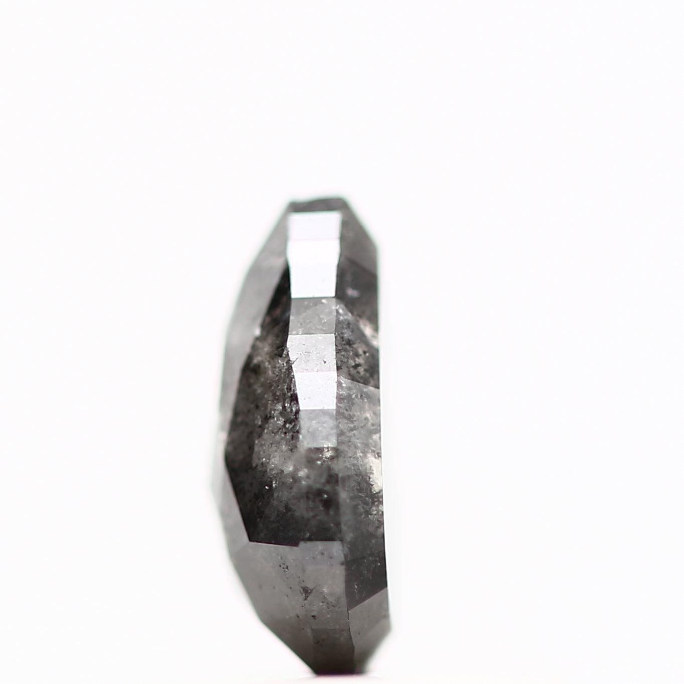 0.40 Carat Natural Gray Color Pear Salt and Pepper Diamond 5.73 MM
