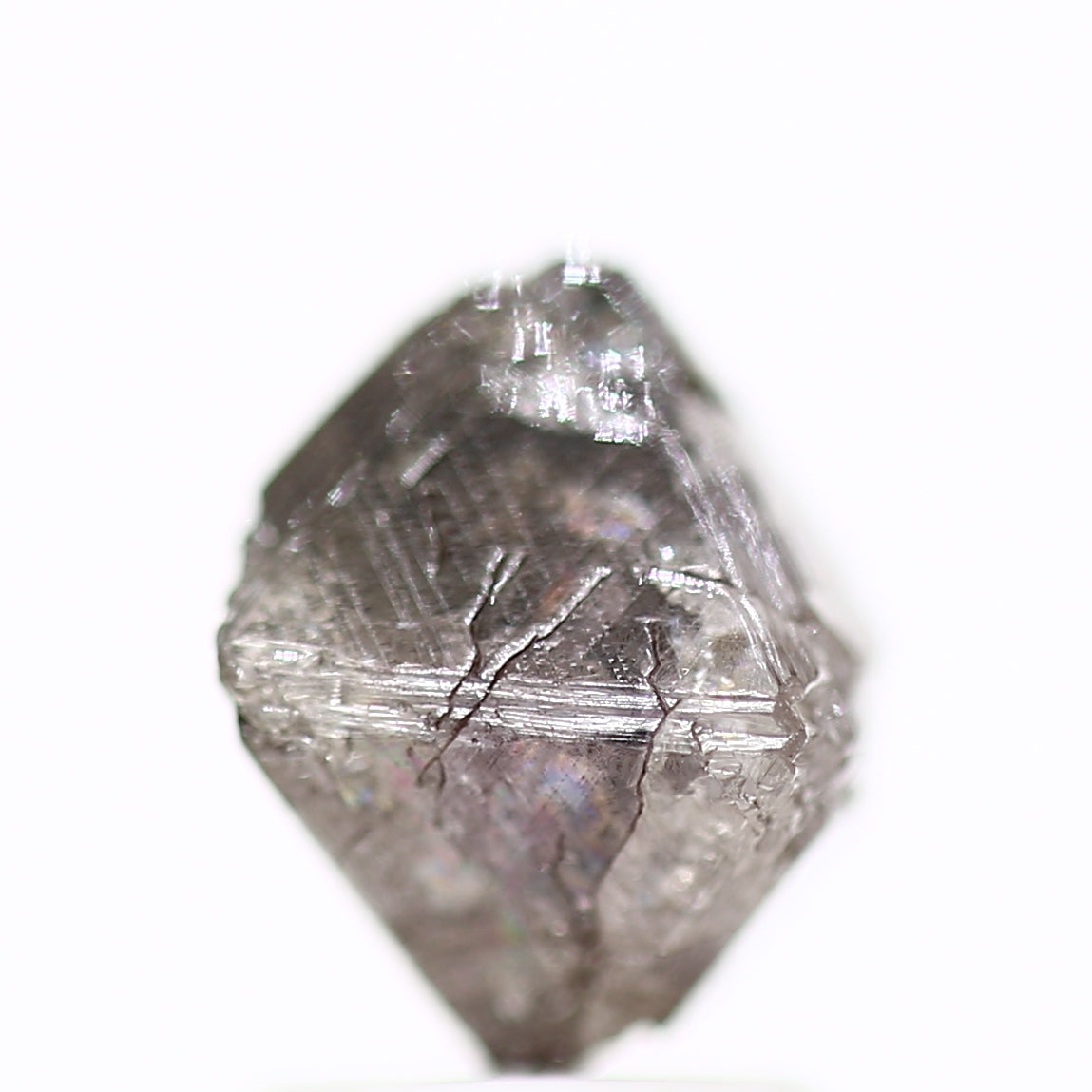 2.67 Carat Fancy Pink Purple Octahedron Rough Natural Diamond 8.2 MM - Blackdiamond