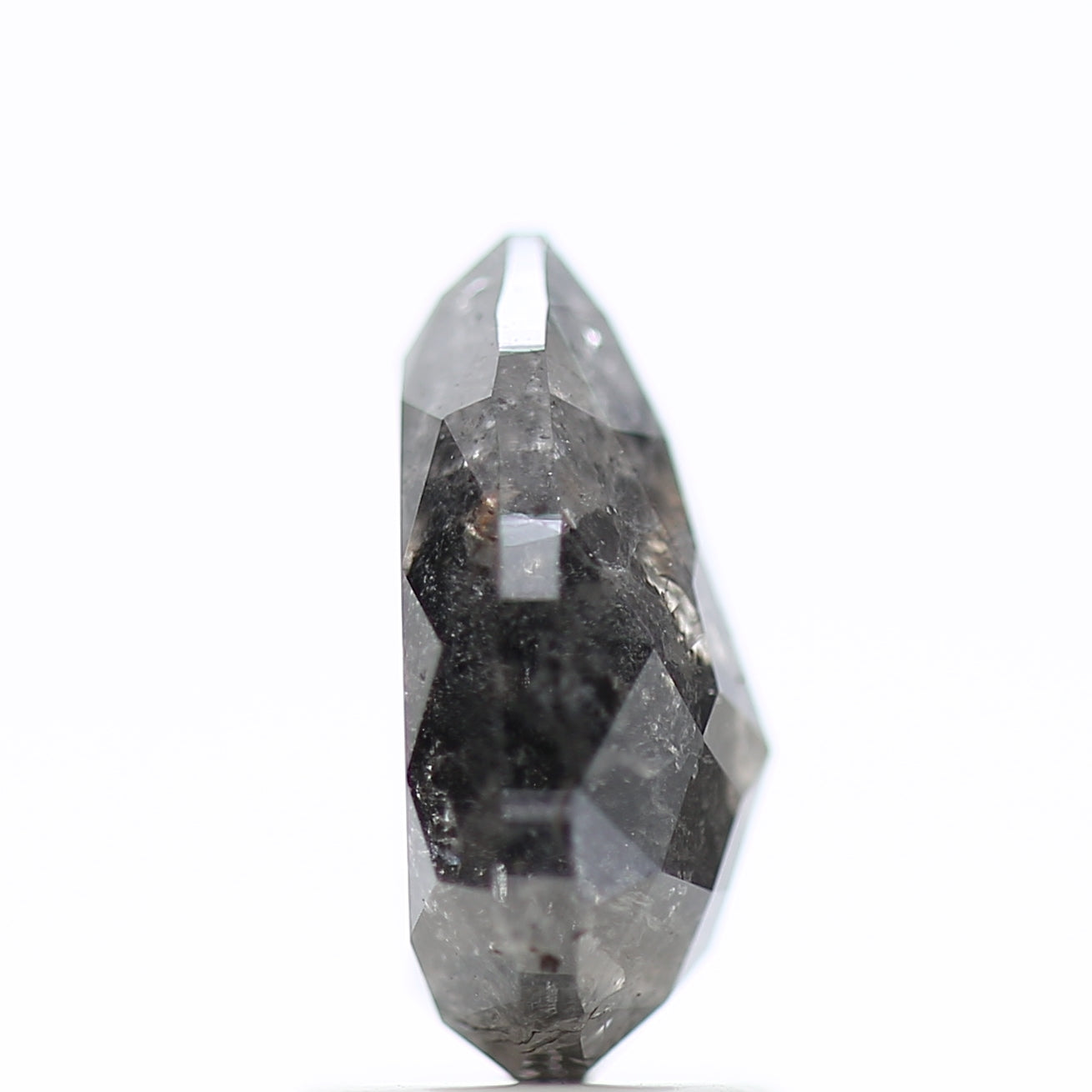 2.15 Carat Pear Shaped Salt and Pepper Diamond Natural Grey 9.70 MM