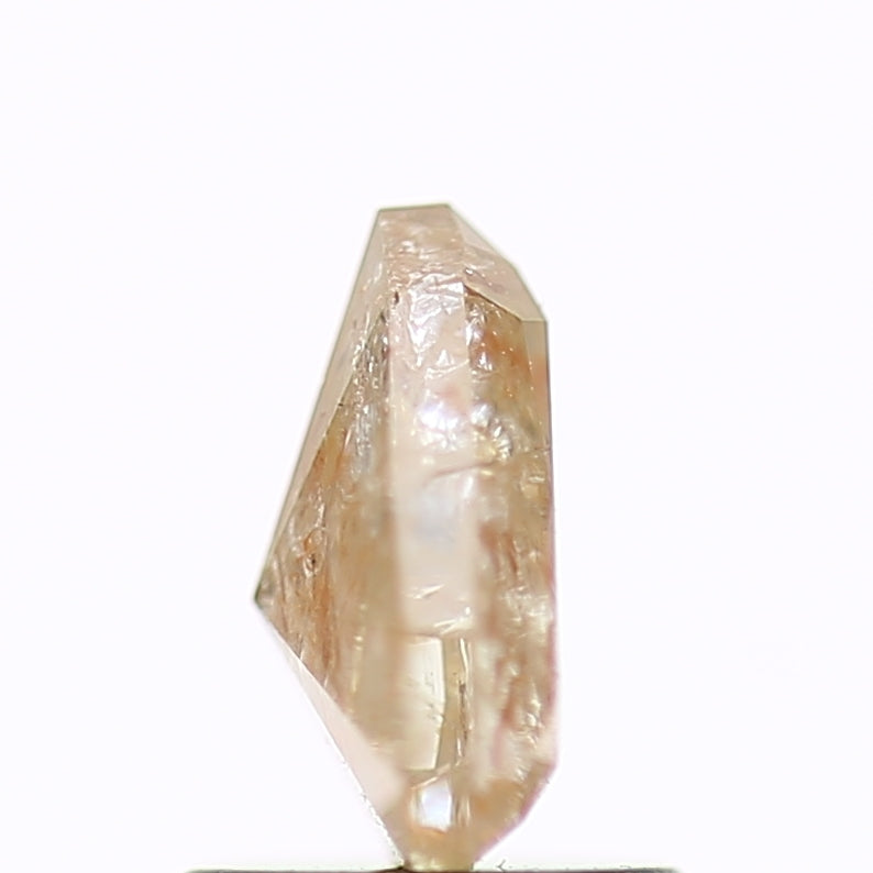1.42 Carat Natural Orange Trillion Salt and Pepper Diamond 7.3 MM