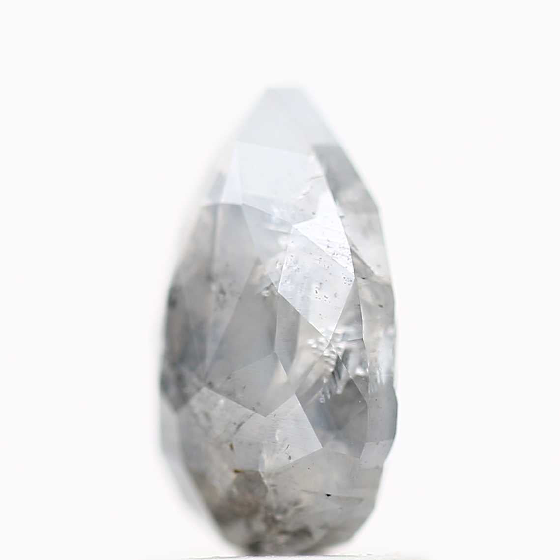 1.46 Carat Natural Icy Salt and Pepper Pear Diamond