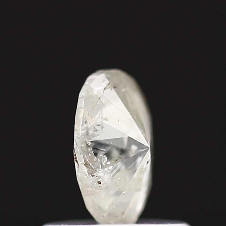 0.49 Carat Milky Gray Oval Shape Salt and Pepper Diamond 6 MM