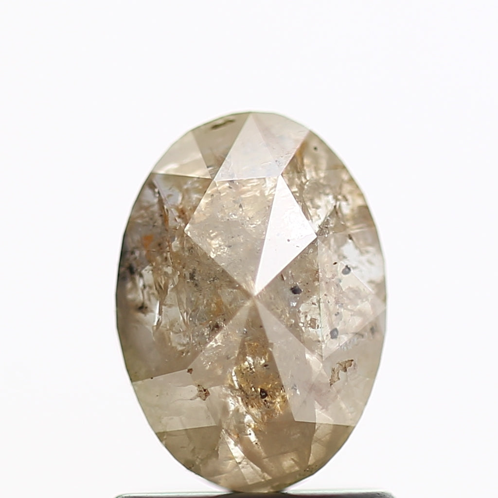 0.80 Carat Oval Shape Salt and Pepper Diamond 7.6 MM