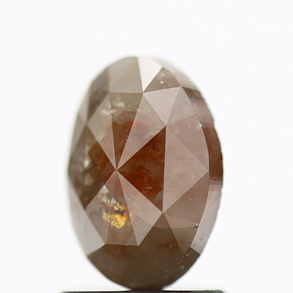 1.07 Carat Oval Rose Cut Red Salt and Pepper Loose Natural Diamond 7.8 MM